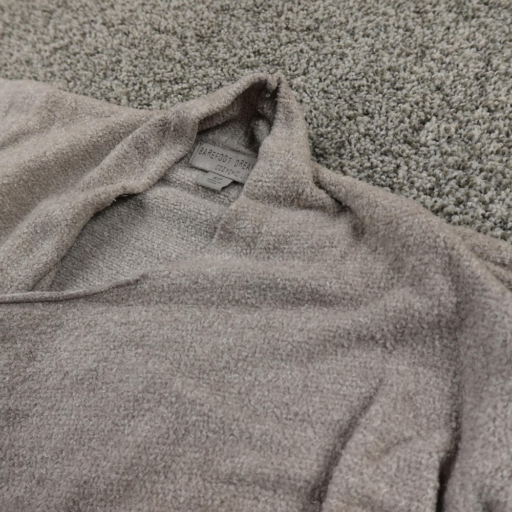 Barefoot Dreams Sweater Girls 6/7 Taupe Gray CozyChic Lite Open Front Cardigan